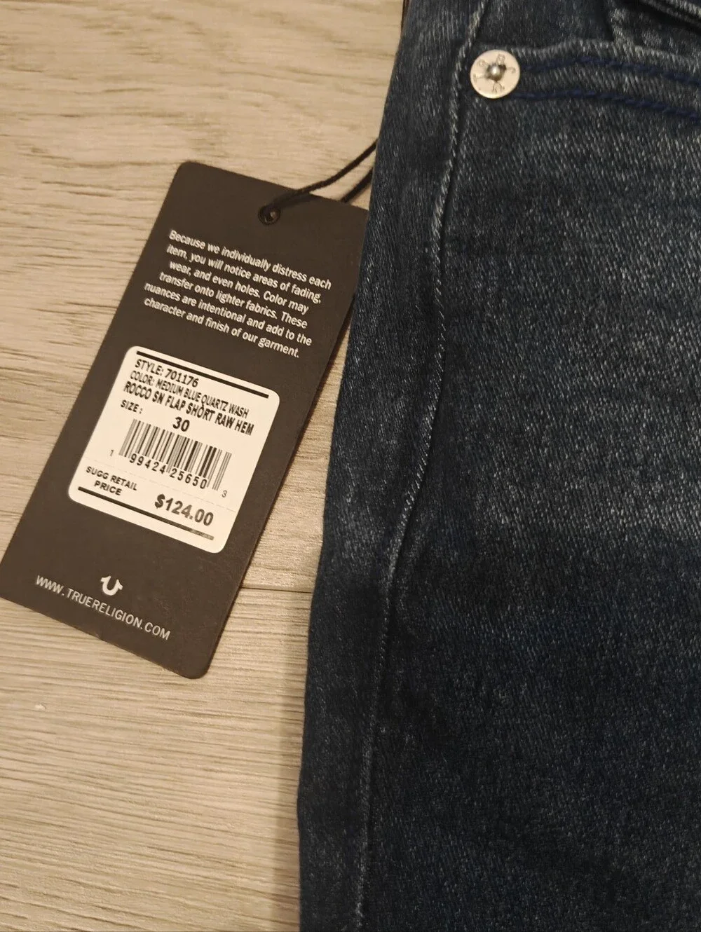 True Religion Men's Denim Rocco W30 Shorts Brand New With Tags